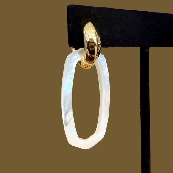 🎁 Kendra Scott Danielle Gold Convertible Link Earrings White Mother-of-Pearl NWT - Picture 5 of 11
